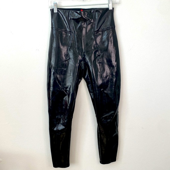 Spanx Faux Patent Leather Leggings size Small PETITE - Picture 4 of 9